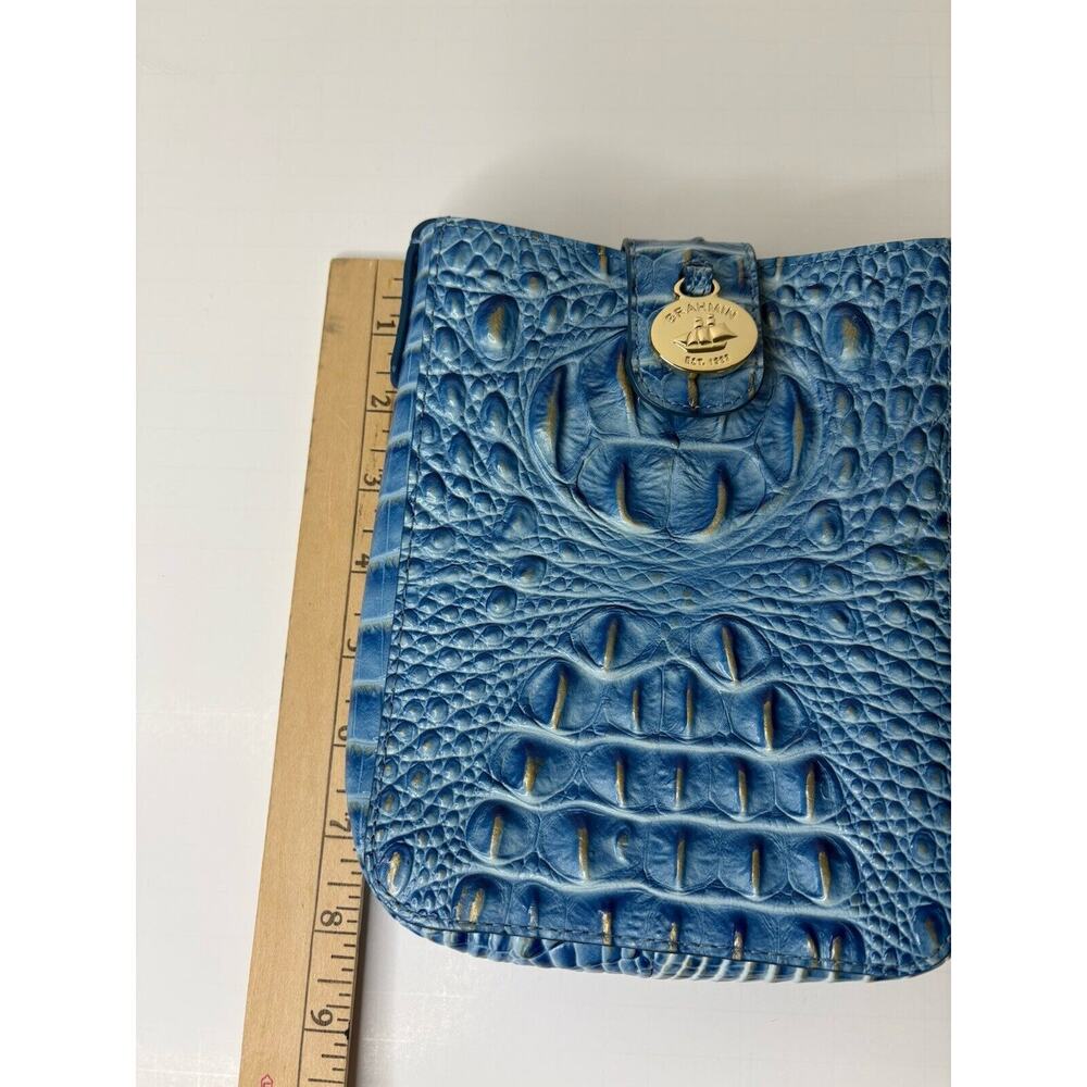 Brahmin Marley Melbourne Leather Crossbody Purse Blue Lagoon - Picture 12 of 13